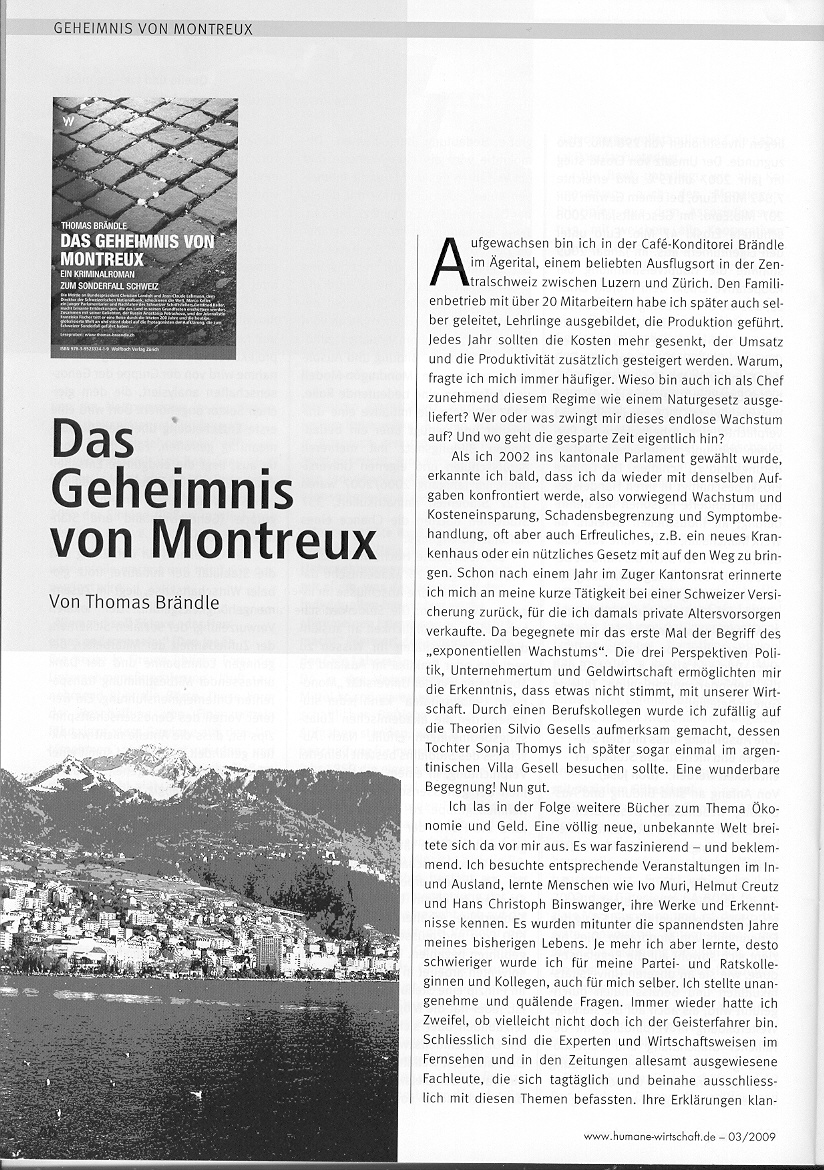 Rezension in der 'Humanwirtschaft' 03/2009 - Seite 1